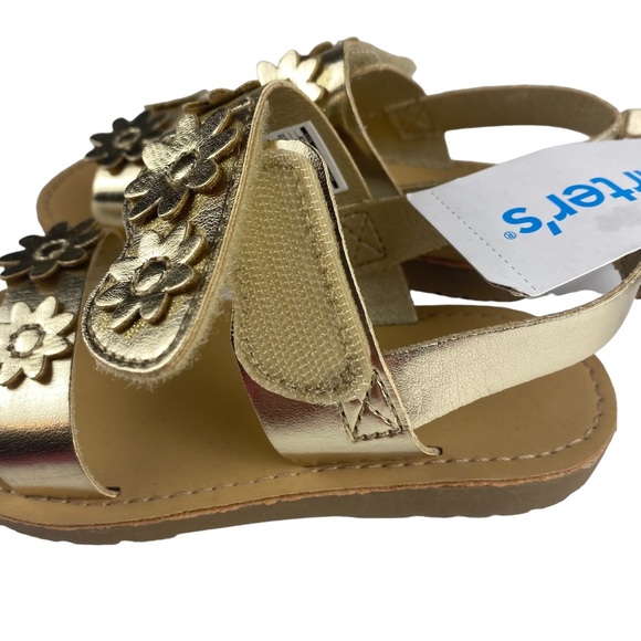 NWT Carter's Gold Flower Sandals - Size 9 - Picture 4 of 8